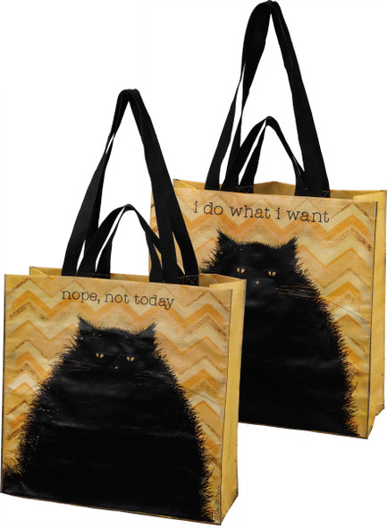 Cat Lover Nope, Not Today Double Sided Market Tote Bag from Primitives by Kathy