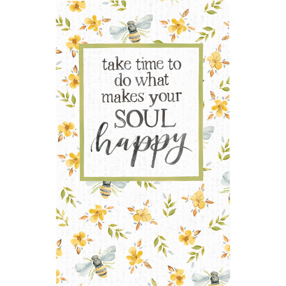 Bumblebee Floral Do What Makes Your Soul Happy Large Double Sided Notebook (80 Pages) from Primitives by Kathy