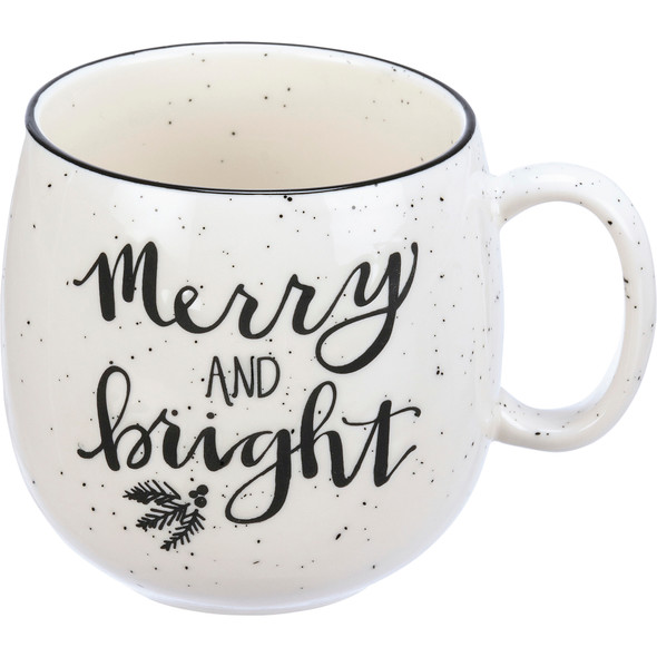 Merry & Bright Everbranch Design Stoneware Coffee Mug 18 Oz from Primitives by Kathy