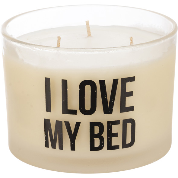 I Love My Bed Frosted Glass Jar Candle (Lavender Scent) 14 Oz from Primitives by Kathy