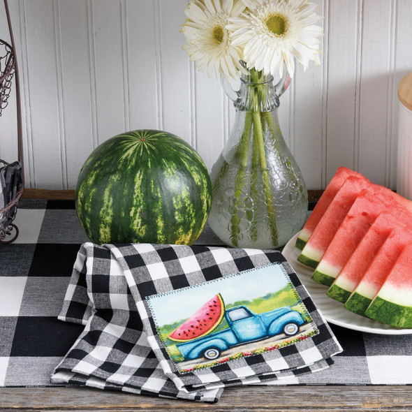 Blue Pickup Truck & Watermelon Nice Melons Farm Cotton Kitchen Dish Towel 20x28 from Primitives by Kathy