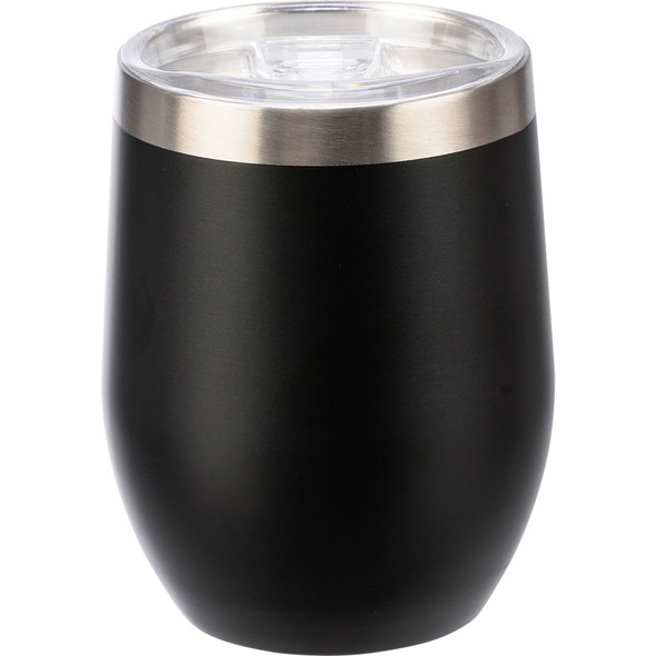 Wine Is Fine Quite Divine Stainless Steel Wine Tumbler (Black) 12 Oz from Primitives by Kathy