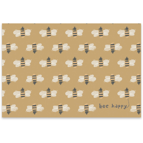 Bumblebee Print Bee Happy Tearaway Single Use Paper Placemat Pad of 24 from Primitives by Kathy