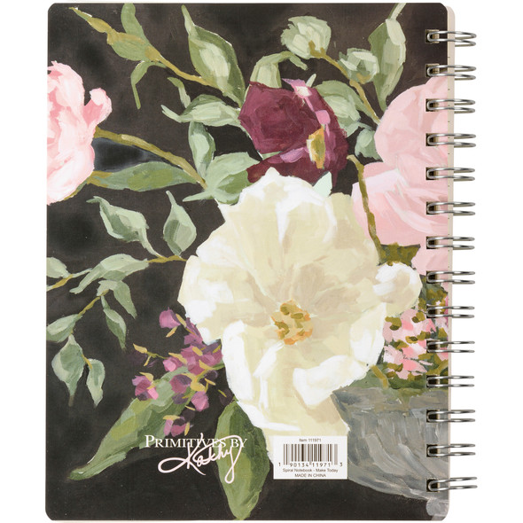 Double Sided Spiral Notebook - Colorful Floral Design Make Today Amazing (120 Lined Pages) from Primitives by Kathy