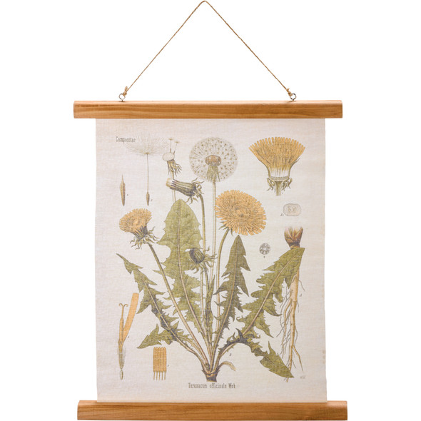 Hanging Canvas Wall Art Decor - Vintage Style Dandelion Design 15.75 Inch x 19.25 Inch from Primitives by Kathy