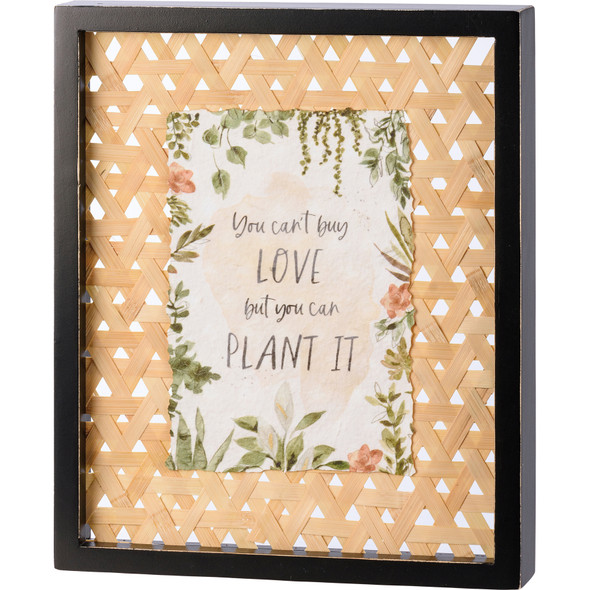 Watercolor Botanical Design You Can't Buy Love But Can Plant It Decorative Wooden Box Sign Décor 10x12 from Primitives by Kathy