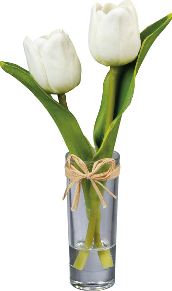 Cream Mini Tulip Small Glass Vase Home Décor from Primitives by Kathy