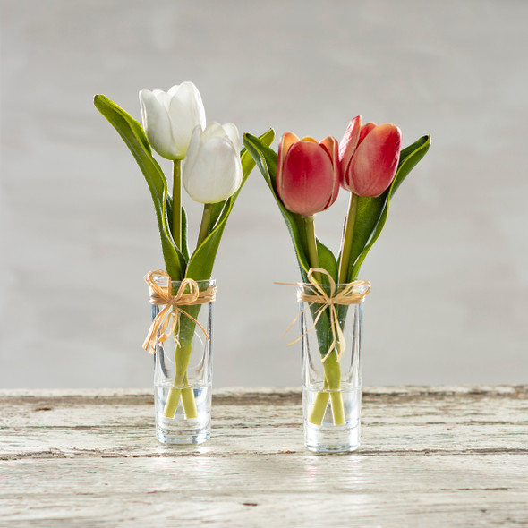 Cream Mini Tulip Small Glass Vase Home Décor from Primitives by Kathy