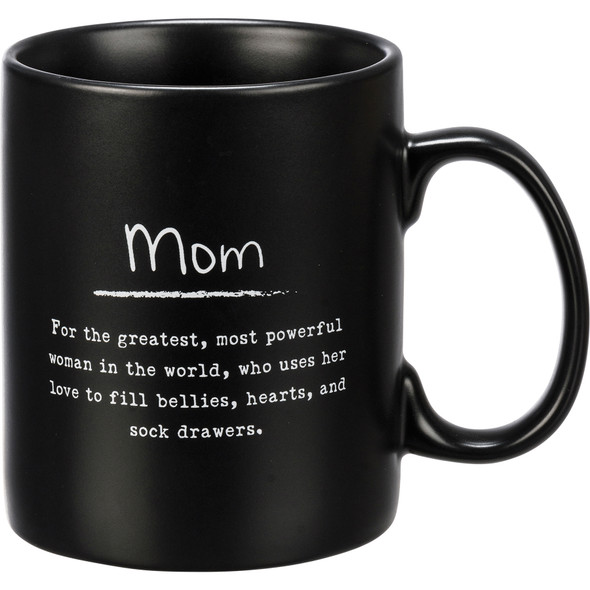 Mom Sentiment Poem Black Matte Double Sided Stoneware Coffee Mug 20 Oz from Primitives by Kathy