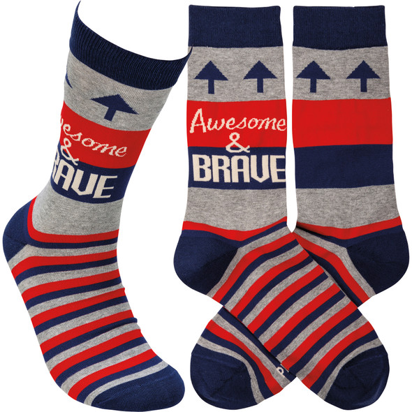 Awesome & Brave Colorfully Printed Cotton Socks from Primitives by Kathy