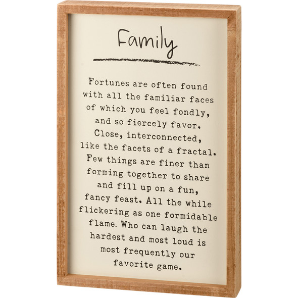 Family Themed Poem Decorative Inset Wooden Box Sign Wall Décor 9x14 from Primitives by Kathy