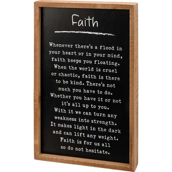 Faith Sentiment Poem Decorative Inset Wooden Box Sign Décor 9x14 from Primitives by Kathy