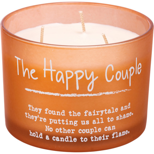 The Happy Couple Brown Frosted Glass Jar Candle (Vetiver Scent) 14 Oz From Primitives by Kathy