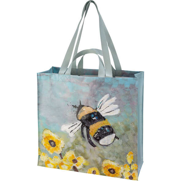 Bumblebee In Flower Field Double Sided Market Tote Bag from Primitives by Kathy