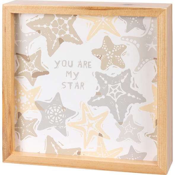 Starfish Design You Are My Star Decorative Inset Wooden Box Sign Décor 7x7 from Primitives by Kathy
