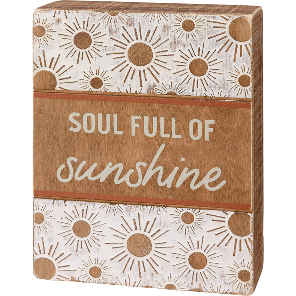Soul Full Of Sunshine Bohemian Style Decorative Slat Wood Box Sign 6.5 Inch from Primitives by Kathy