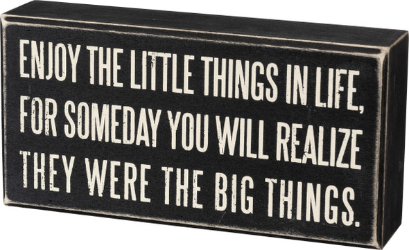 Enjoy The Little Things In Life Decorative Wooden Box Sign from Primitives by Kathy