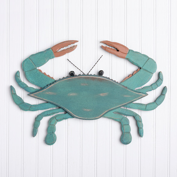 Wooden Blue Crab Wall Décor by Artist Mechelle Clark from Primitives by Kathy