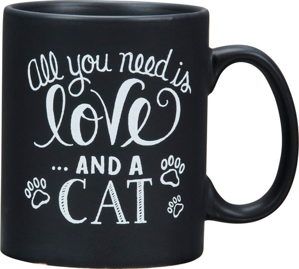 Cat Lover All You Need Is Love And A Cat Stoneware Coffee Mug 20 Oz from Primitives by Kathy