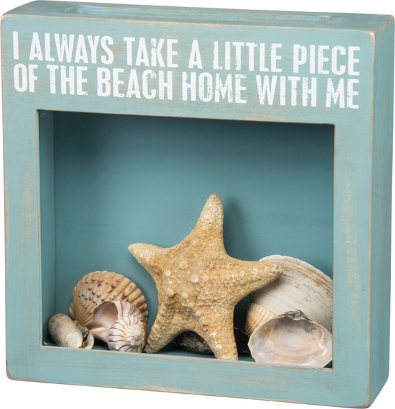 I Always Take A Little Piece Of The Beach Home With Me Seashell Holder Box from Primitives by Kathy