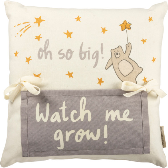 Bear & Star Design Oh So Big Cotton Baby Milestone Pillow 15x15 from Primitives by Kathy