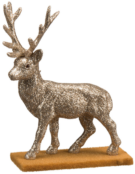 Champagne Glitter Buck Deer Figurine 4 Inch from Primitives by Kathy