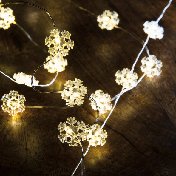 Snowflake Design Battery Operated String Lights 46 Inch Long  from Primitives by Kathy