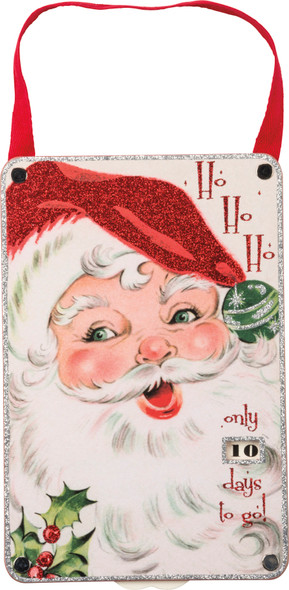 Santa Themed Ho Ho Ho Day Til Christmas Countdown Wheel Sign from Primitives by Kathy