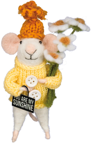 Felt Mouse Figurine (You Are My Sunshine) 5.25 Inch from Primitives by Kathy