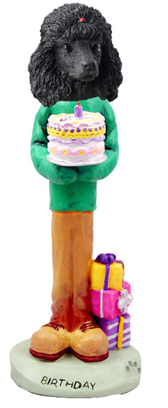 Dog Lover Doogie Collectible Figurine - Poodle Black Birthday From Conversation Concepts
