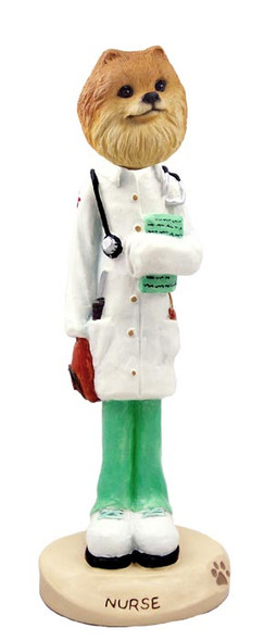 Dog Lover Hand-painted Figurine - Pomeranian Red Nurse Doogie Collectible From Conversation Concepts