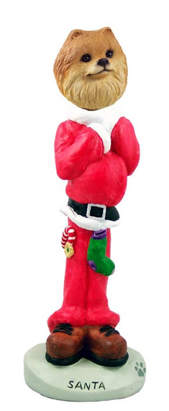 Dog Lover Hand-painted Figurine - Pomeranian Red Santa Doogie Collectible From Conversation Concepts