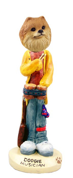 Dog Lover Doogie Collectible Figurine - Pomeranian Red Musician From Conversation Concepts