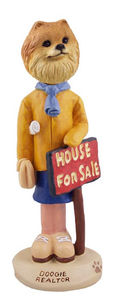 Dog Lover Hand-painted Figurine - Pomeranian Red Realtor (female) Doogie Collectible From Conversation Concepts