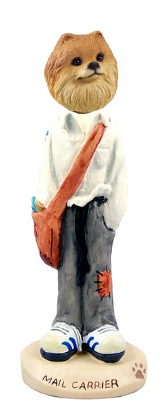 Dog Lover Hand-painted Figurine - Pomeranian Red Mail Carrier Doogie Collectible From Conversation Concepts