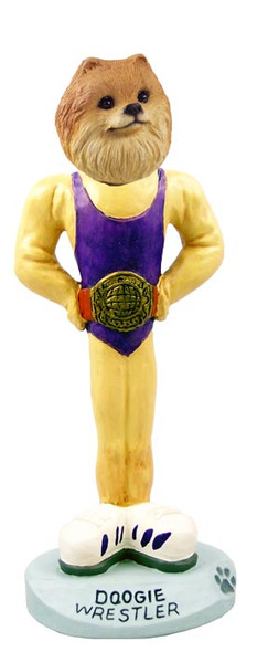 Dog Lover Doogie Collectible Figurine - Pomeranian Red Wrestler From Conversation Concepts