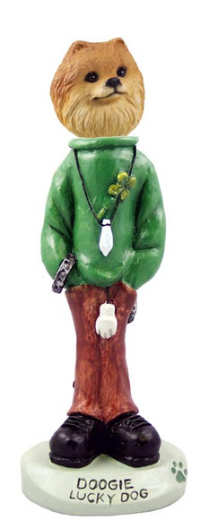 Dog Lover Hand-painted Figurine - Pomeranian Red Lucky Dog Doogie Collectible From Conversation Concepts