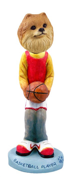 Dog Lover Doogie Collectible Figurine - Pomeranian Red Basketball From Conversation Concepts