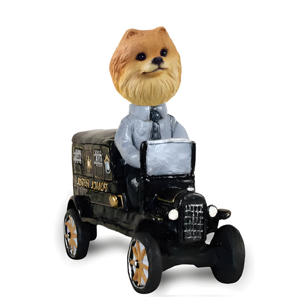Dog Lover Hand-painted Figurine - Pomeranian Red Paddy Wagon Doogie Collectible From Conversation Concepts