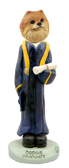 Dog Lover Doogie Collectible Figurine - Pomeranian Red Graduate From Conversation Concepts