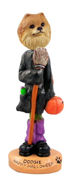 Dog Lover Hand-painted Figurine - Pomeranian Red Happy Halloween Doogie Collectible From Conversation Concepts