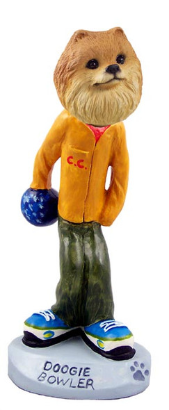 Dog Lover Doogie Collectible Figurine - Pomeranian Red Bowler From Conversation Concepts