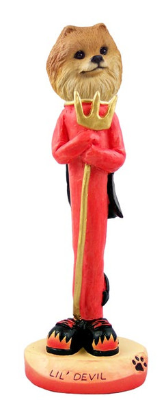 Dog Lover Doogie Collectible Figurine - Pomeranian Red Lil' Devil From Conversation Concepts