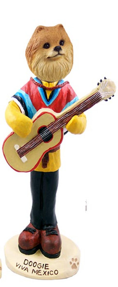 Dog Lover Hand-painted Figurine - Pomeranian Red Viva Mexico Doogie Collectible From Conversation Concepts