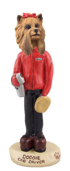 Dog Lover Hand-painted Figurine - Yorkshire Terrier Cab Driver Doogie Collectible From Conversation Concepts