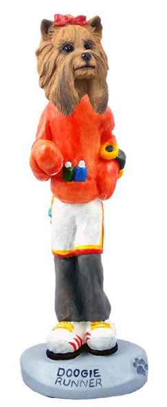 Dog Lover Hand-painted Figurine - Yorkshire Terrier Runner Doogie Collectible From Conversation Concepts
