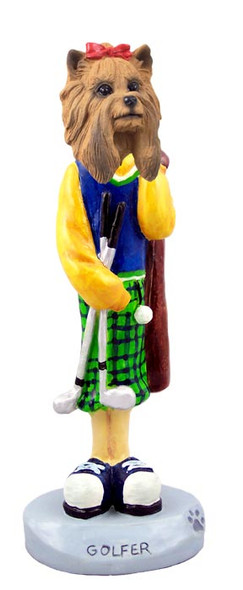 Dog Lover Doogie Collectible Figurine - Yorkshire Terrier Golf From Conversation Concepts