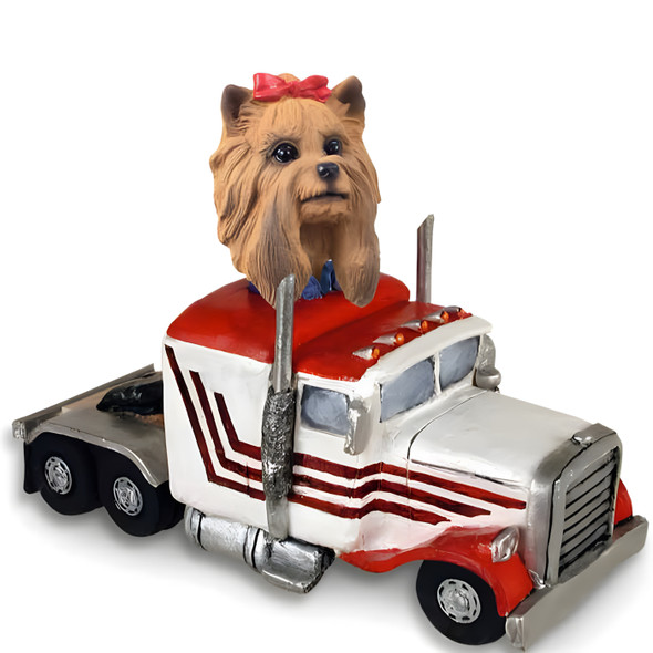 Dog Lover Hand-painted Figurine - Yorkshire Terrier Truck Tractor Doogie Collectible From Conversation Concepts
