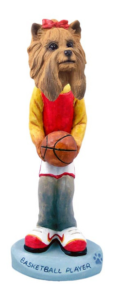 Dog Lover Hand-painted Figurine - Yorkshire Terrier Basketball Doogie Collectible From Conversation Concepts