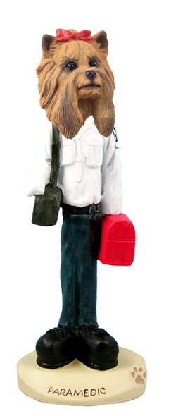 Dog Lover Hand-painted Figurine - Yorkshire Terrier Paramedic Doogie Collectible From Conversation Concepts